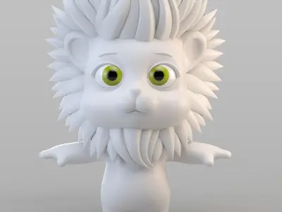 Cartoon Biped Lion 3D model