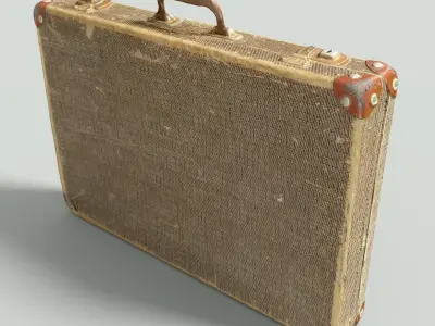 12 Vintage Suitcases Retro Valise Collection Low-poly 3D model