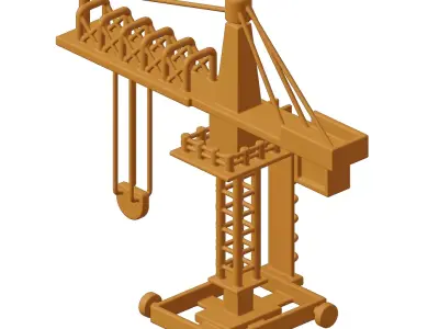Plastic Industrial Tower Crane Toy 3D model