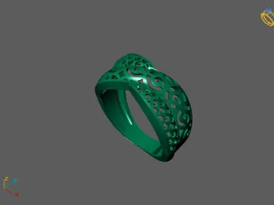 Fancy Womens Rings Plain Rings Ready STL 3DM Models Rings 3D print model 38