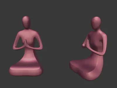 Meditation Figurine - Abstract Buddha Low-poly 3D model