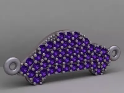 Cubic Zircon Pave Car Charm 3D Printable Model 3D print model
