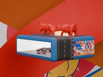 Red Bull F1 Car Display Stand  Decor 3D model