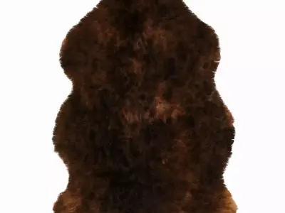 Luxe fudge brown sheepskin rug 3D model