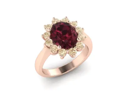 Halo ring luxury flower style  3D print model