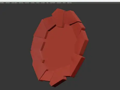 CRACKLE ROUND MIRROR Low-poly 3D model