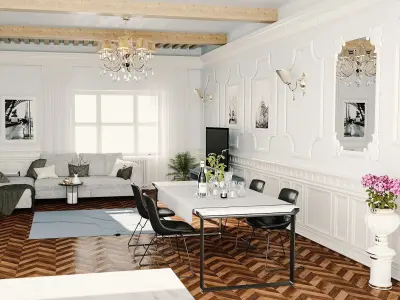 Two Living Room Interior Scenes Package 3D model