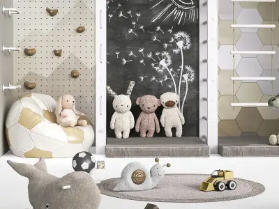 decor and furniture for nursery  3D model