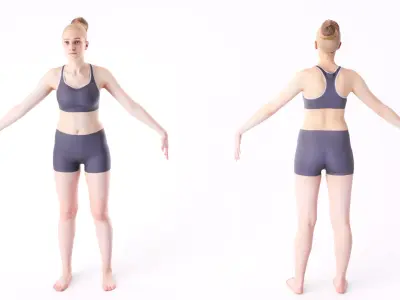 Woman sport 03 Low-poly 3D model