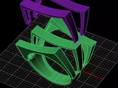 3 part luxury gold ring  3D print model