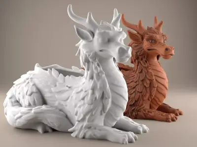 Dragon Planter STL  Pot Urn Holder for Decoration 3D print model