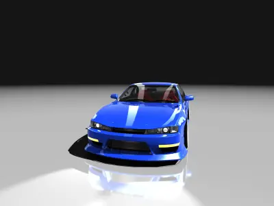 Nissan Silvia S14 Kouki Low-poly 3D model