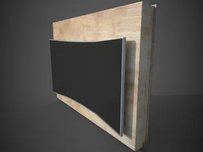 Wall mounted curved TV Low-poly 3D model