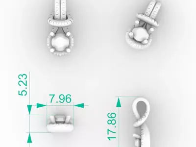 Art Deco Diamond Drop Pendant 3D print model