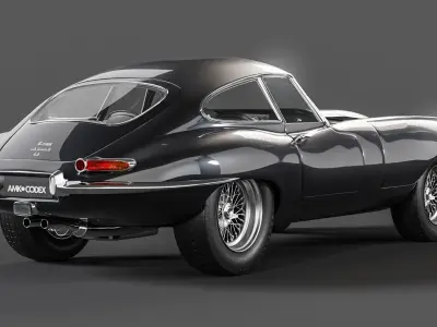 Jaguar E Type - Black Edition Low-poly 3D model
