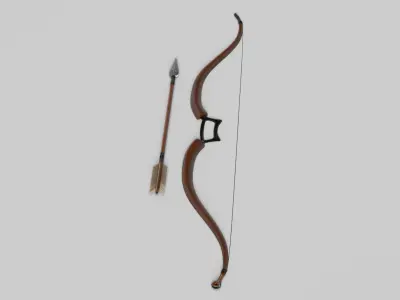 Bow and Arrow Low-poly 3D model