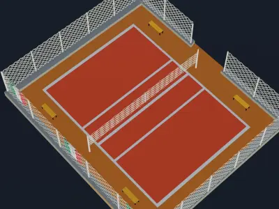 Volleyball Stadium - Mexican Low-poly 3D model