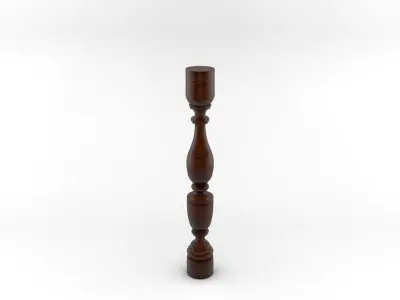 Baluster wooden candlestick 3D model