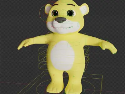 Cartoon Bear Fully Rigged  Animated 3D Character 3D model