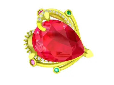 5771 luxury pear diamond women ring  3D print model