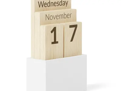 Wooden Calendar 3D model