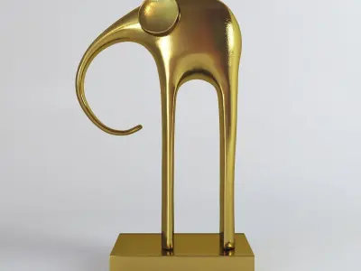 Figurines five elephants 3D model