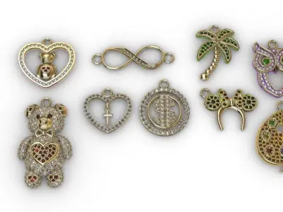  dijes- Colgantes paquete de 8 surtidos mas 1 dije de regalo -v- 3D print model