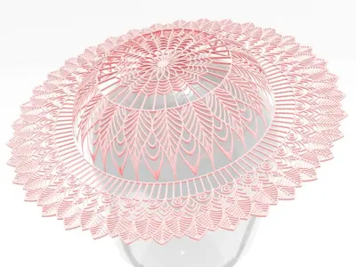 Womans Lace Hat 3D model