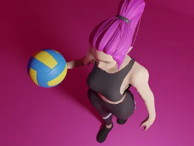 Sport Woman Low-poly 3D model