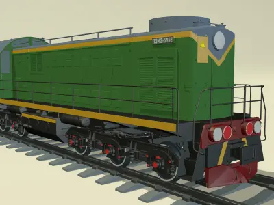 Diesel locomotive TEM2-5962 3D model
