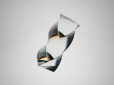 Twisted Glass Cube 3D model