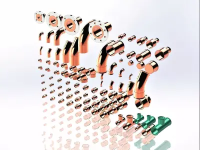 Geberit Mapress Copper Solidworks Routing Library 3D model