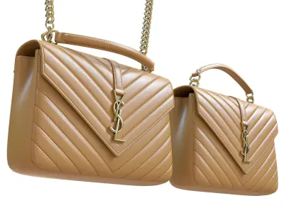 YSL Saint Laurent College Medium Chain Bag Yellow Low-poly 3D model