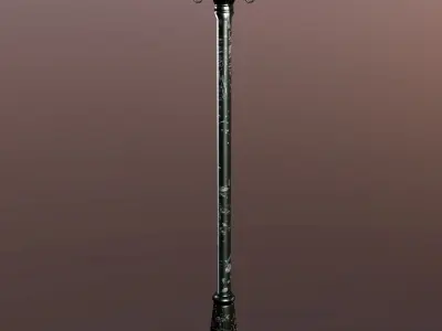 StreetLamp05 street lamp with light Low-poly 3D model