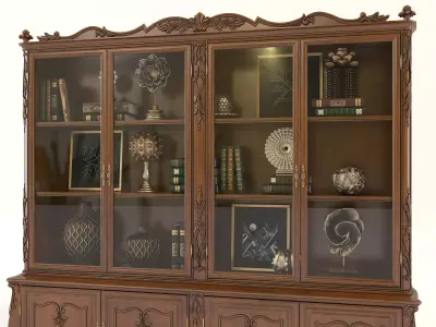 Classic Display Cabinet and Decoration 4 3D model