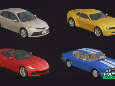 Poly Pro Vehicles Land  Low-poly 3D model