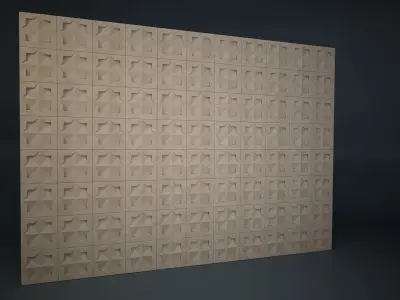 02 ARABIC PATTERN WALL Low-poly 3D model