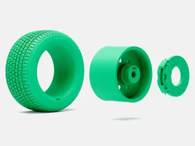 15x10 Weld Draglite Wheel BFGoodrich Radial Tire 3D print model