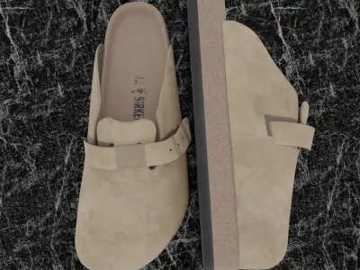 BIRKENSTOCK 3D - SLIPPER Low-poly 3D model