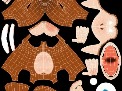 Monkey Animated Low-poly 3D model