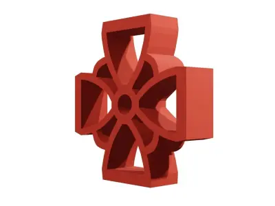 Brick Jaali Flower Open  3D model