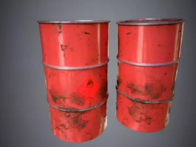 Oil Barrels Low-poly 3D model