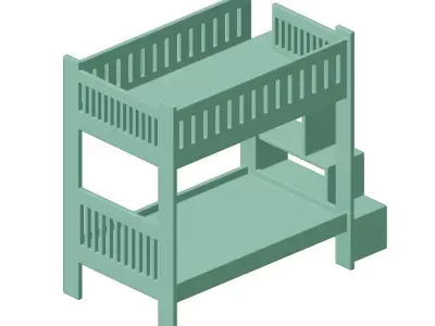 Plastic Baby Bunk Bed Toy 3D model