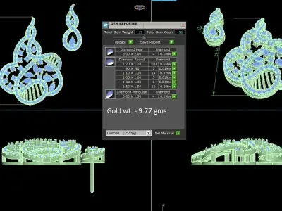 Pendant Earrings combo - 1121 3D print model