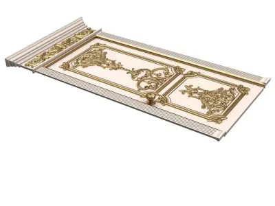 Carved Door Classic 0802 White Low-poly 3D model