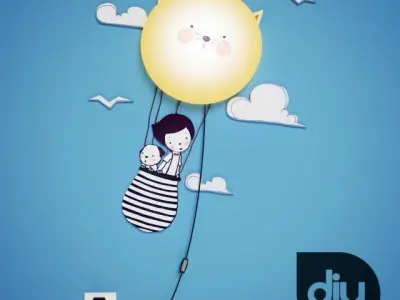 DIY Cat Decorative Light Lamp 3D model