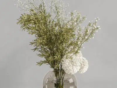 plants bouquet vase 15 3D model