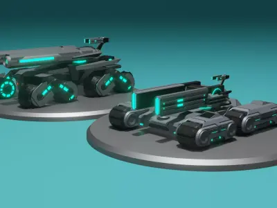 TANK-SCIFI Beginner Low-poly 3D model