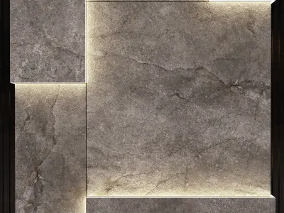 Fireplace with fire in it 3D model