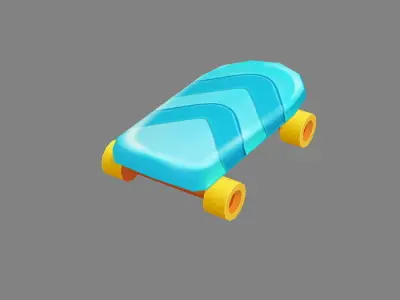 Cartoon toy four-wheeled scooter Low-poly 3D model